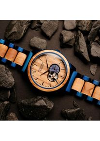 Holzkern; Wood Watch Manila (Olive/Olive), Men, Natural wood