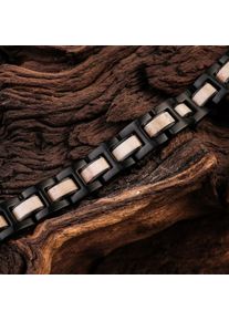 Holzkern bracelet for Damen und Herren Fortissimo (Marble/Black) made of natural wood, size adjustable
