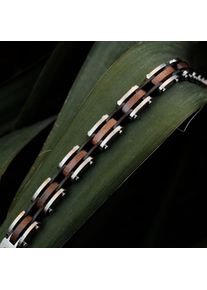 Holzkern Bandlet Allegro (Walnoot/Zilver), Natuurlijk hout, heren en dames, in maat verstelbaar