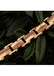 Bracelet Holzkern pour homme et femme Pizzicato (Zebrano/Or) en bois naturel, taille ajustable
