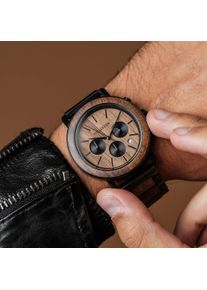 Holzkern; Wood Watch Dusk (Walnut/Black), Men, Natural wood