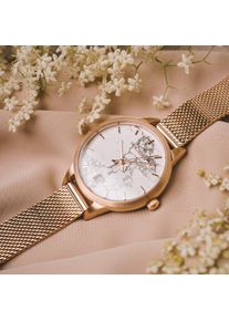 Holzkern; Wood Watch Eliza (Marble/Rose Gold), Women, Natural wood