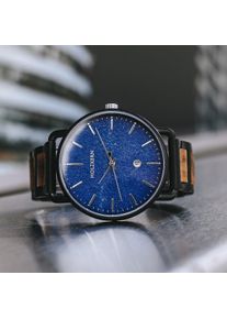 Orologio Uomo Cronografo Castello di Holzkern, Acciaio Inossidabile Nero, Quadrante Sodalite
