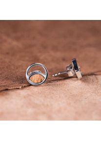 Holzkern Earrings Women Silver and Zebrawood