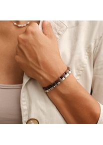 Holzkern Bandlet Duet (Walnoot/Zilver), Natuurlijk hout, heren en dames, in maat verstelbaar