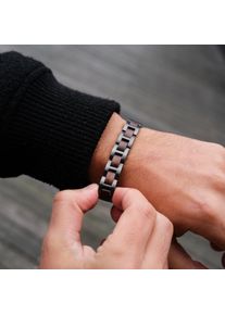 Holzkern Armband Acoustic (Walnuss/Grau), Naturholz, Damen und Herren, größenverstellbar