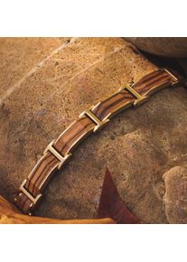 Holzkern bracelet for Damen und Herren Acapella (Zebrawood/Gold) made of natural wood, size adjustable