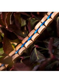 Holzkern Armband Fantasia (Olivenholz/Blau), Naturholz, Damen und Herren, größenverstellbar
