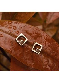Holzkern Earrings Women Rose Gold and Walnut