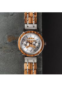 Holzkern Holzuhr Palancar (Zebrano/Zebrano), Herren, Naturholz