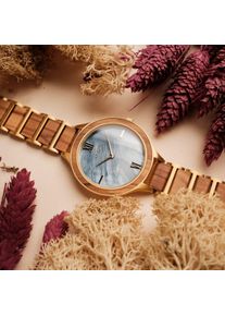 Holzkern; Wood Watch Capri (Olive/Nacre), Women, Natural wood