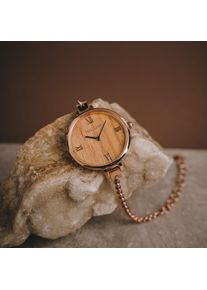 Holzkern; Wood Watch Lili (Olive/Rosé Gold), Women, Natural wood