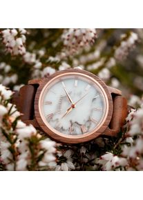 Dames Horloges Longing Wit Walnoot & Marmer Holzkern