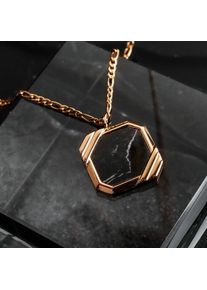 Holzkern Halsketten Herren Gold und Marmor