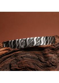 Holzkern Bandlet Bariton (Marmor/sølv), Naturligt træ, Damen und Herren, Justerbar i størrelse