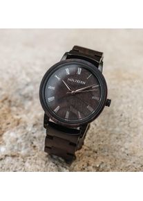 Black Watch for Men Carlos, Dial & Bracelet made out of Wood