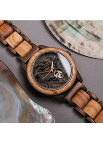 Holzkern; Wood Watch Toronto (Olive/Marble), Women, Natural wood