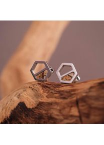 Holzkern Earrings Women Silver and Marble