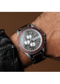 Holzkern; Wood Watch Arthur (Padauk/Marble), Men, Natural wood