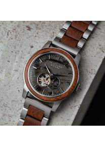 Automatic Watch for Men named Dubai, Silver Stainless Steel, Grey Marble Dial, Modern Design