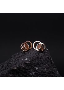 Holzkern Earrings Women Rose Gold and Walnut
