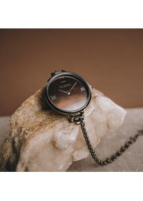 Holzkern; Wood Watch Élisa (Nacre/Dark Grey), Women, Natural wood