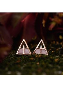 Holzkern Earrings Women Rose Gold and Pink Marble