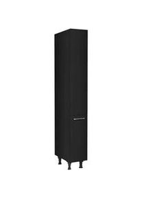 Nobilia Apothekerschrank , Schwarz , Metall , 5 Fächer , nur wie online abgebildet bestellbar , 30x216.6x58 cm , Blauer Engel, Pefc, Goldenes M, Made in Germany, DGM-Klimapakt , Küchen, Küchenmöbel, Küchenschränke, Apothekerschränke