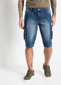 Bermuda cargo en jean coupe loose - bleu - taille 48 - 100% coton - bonprix