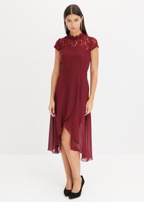 Robe courte-longue à empiècement en dentelle - rouge - taille 44 - bonprix
