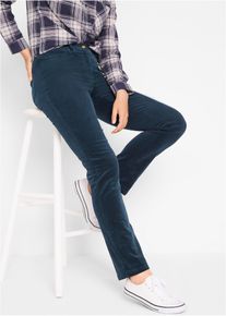 Pantalon droit en velours côtelé extensible - bleu - taille 38 - Velours côtelé - bonprix