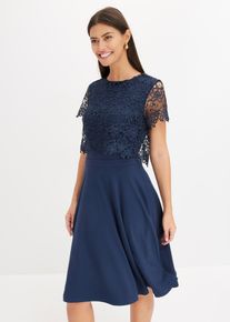 Robe midi à dentelle - bleu - taille 46 - bonprix