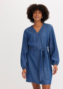 Robe en Lyocell avec lien à nouer (ens. 2 pces) - bleu - taille 44 - bonprix