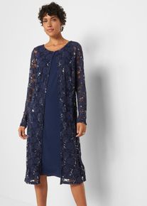 Robe à dentelle (ens. 2 pces) - bleu - taille 38/40 (S) - bonprix