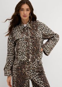 Veste courte en twill - beige - taille 42 avec coton - bonprix