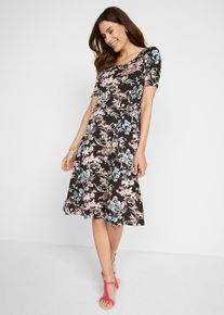 Robe en jersey coupe trapèze - noir - taille 46/48 (L) - Viscose - bonprix