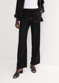 Pantalon à taille élastiquée en viscose - noir - taille 46 - bonprix