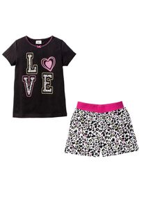 Pyjamas i 100% økologisk bomull (2-delt sett), svart, størrelse 152/158, bonprix