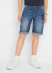 bonprix Bermudas elásticas con corte ajustado, azul, 134