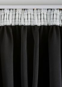 bonprix Draperie de întunecare cu imprimeu lucios cu fluturaşi (1buc.), negru, Î/Lă: 145/140 cm