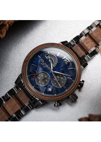Holzkern; Reloj de Madera Syntonize (Sodalita/nogal), Hombre, Madera natural