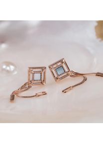 Holzkern Earrings Women Rose Gold and Nacre