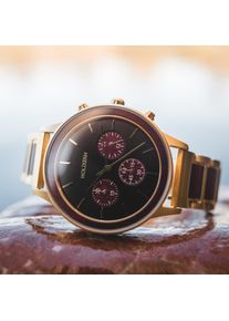 Holzkern; Wood Watch Tinto (Amaranth/Black), Women, Natural wood