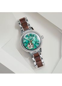 Holzkern; Montre en bois Colorburst (Nacre/Noyer), Femme, Bois naturels