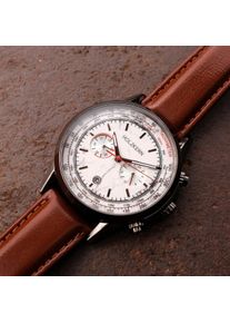 Holzkern; Wood Watch Lacrosse (Howlite/Dark Grey), Men, Natural wood