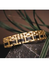 Holzkern bracelet for Damen und Herren Metronome (Maple/Gold) made of natural wood, size adjustable