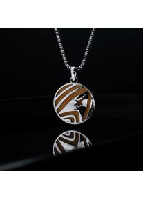 Holzkern Halsketten Herren Silber und Jade