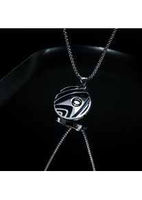 Holzkern Halsketten Herren Silber und Sodalith