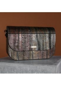 Holzkern Handtasche Uniqase Iveya Dunkelgrauer Schiefer Umhängetasche