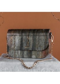 Holzkern Handtasche Uniqase Iveya VEGAN Dunkelgrauer Schiefer Umhängetasche